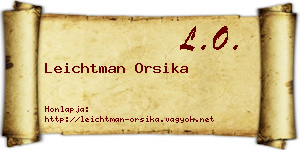 Leichtman Orsika névjegykártya